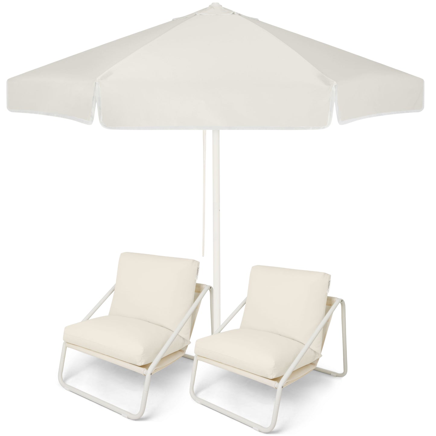 Dunes Market Umbrella and Outdoor Chair Set