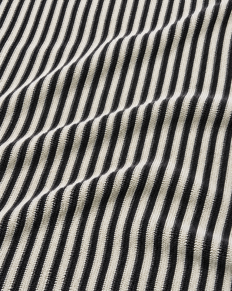 Black Striped Beach Towel