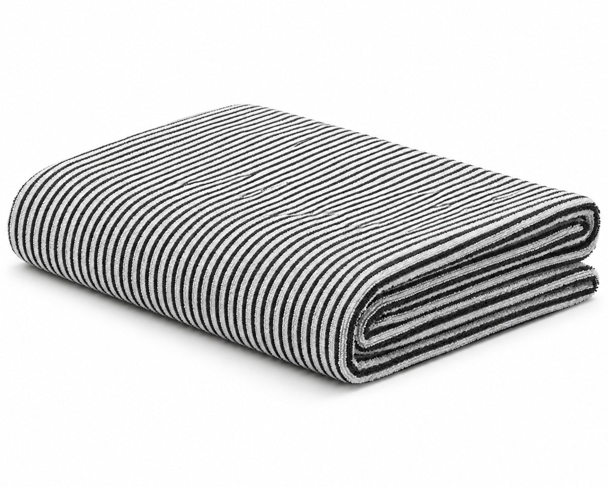 Black Striped Beach Towel