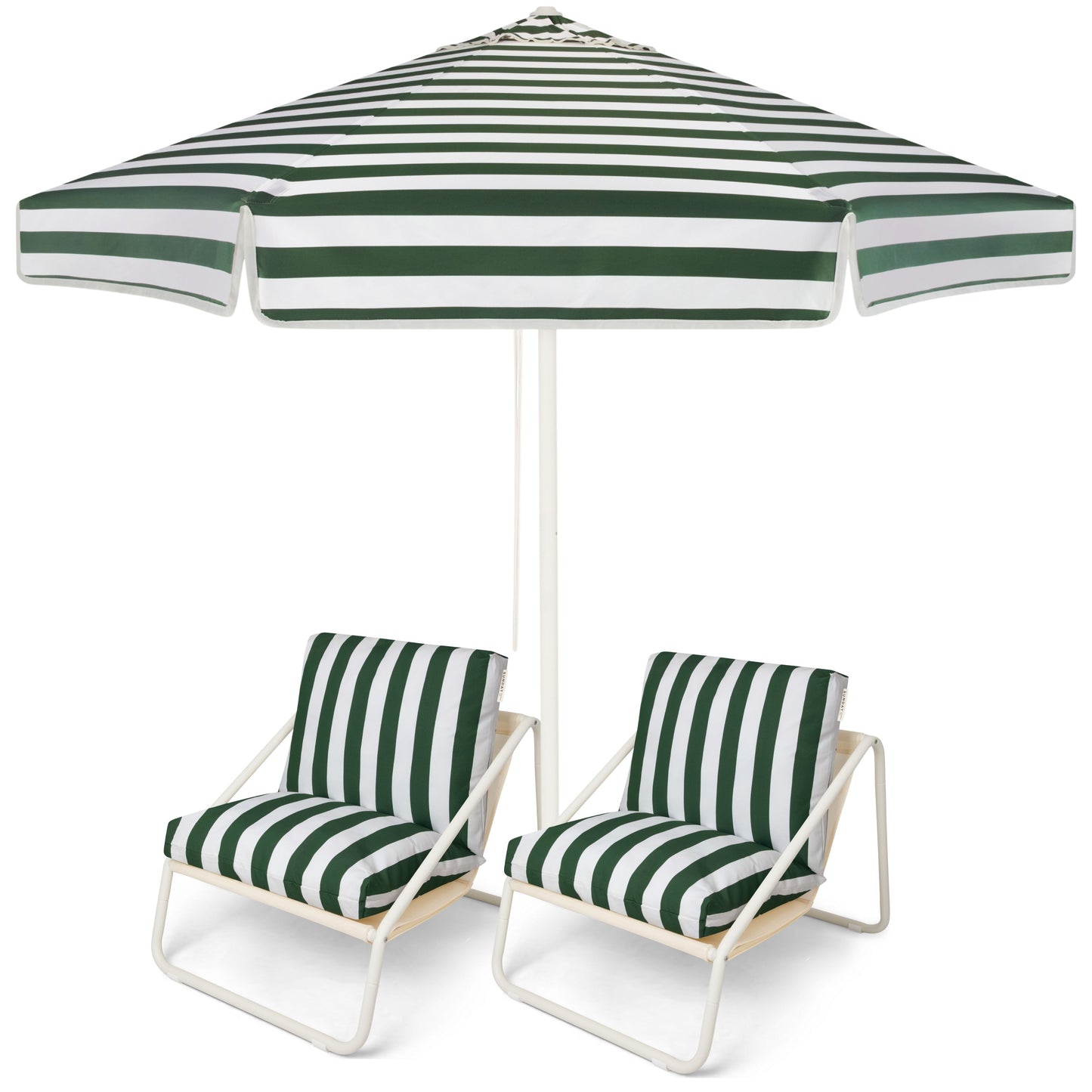 Native Stripe Market Umbrella and Outdoor Chair Set