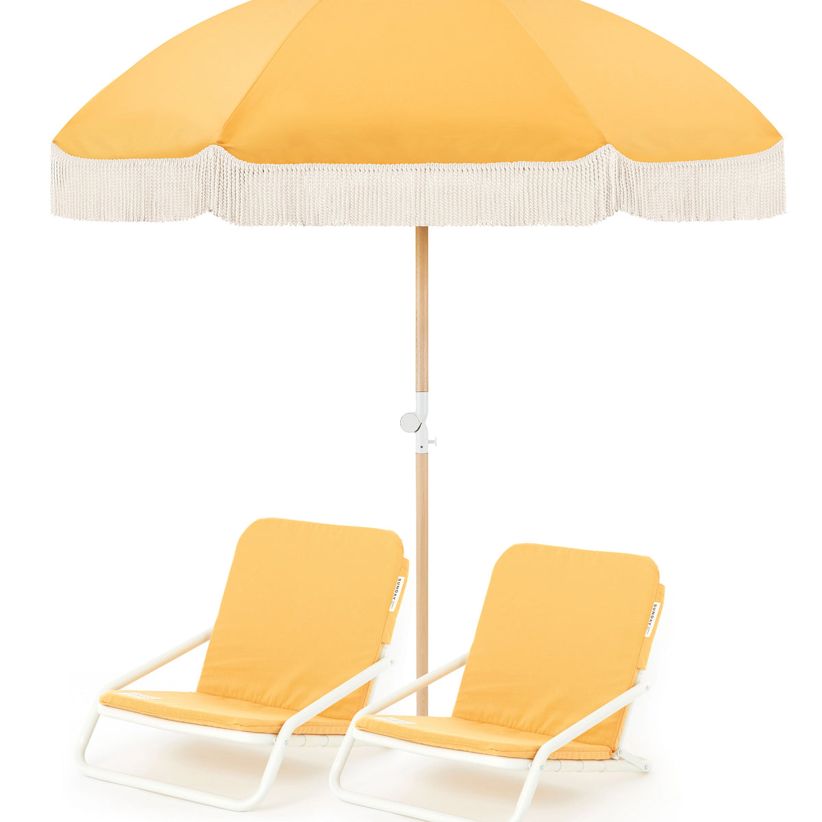 Golden Beach Umbrella & Beach Chair Set